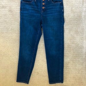 Madewell 10” high rise skinny jeans button fly